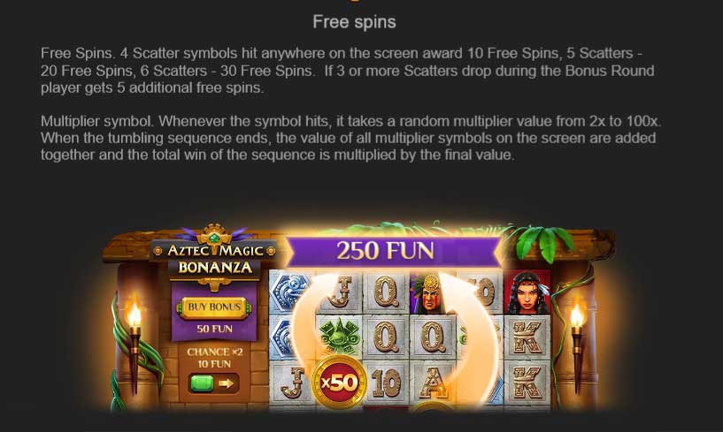 Aztec Magic Bonanza slot game free spins